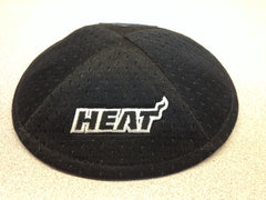 Miami Heat Black and White Script Logo Kippah